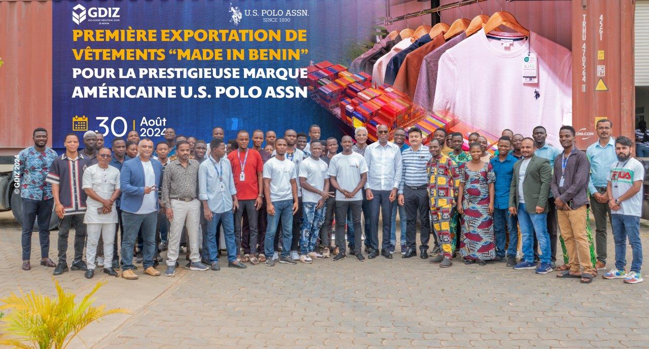 GDIZ procède à sa première exportation de vêtements ‘Made in Benin’ pour la marque américaine U.S. Polo Assn.