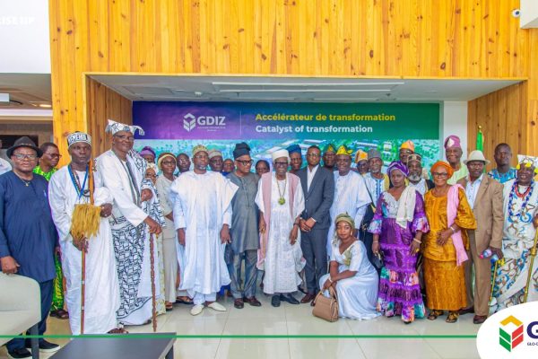 delegation from the Collectif des Sages et Cadres de Porto-Novo, led by Patriarch Urbain Karim da SILVA, was invited to visit GDIZ