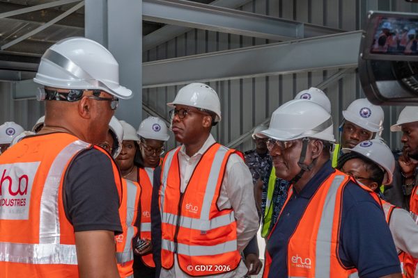 GDIZ: Ministers Shadiya Alimatou Assouman and Gaston Dossouhoui visit Ehua Industries plant construction site